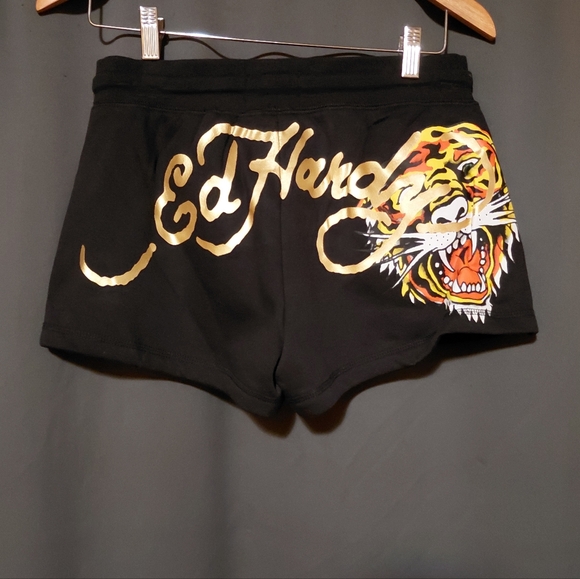 Ed Hardy Black Tiger Y2K Style Hoodie & Shorts Sweatsuit Set Size Medium NWT - Picture 8 of 10